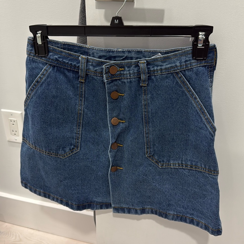 Ladies Jean Button Up Skirt
